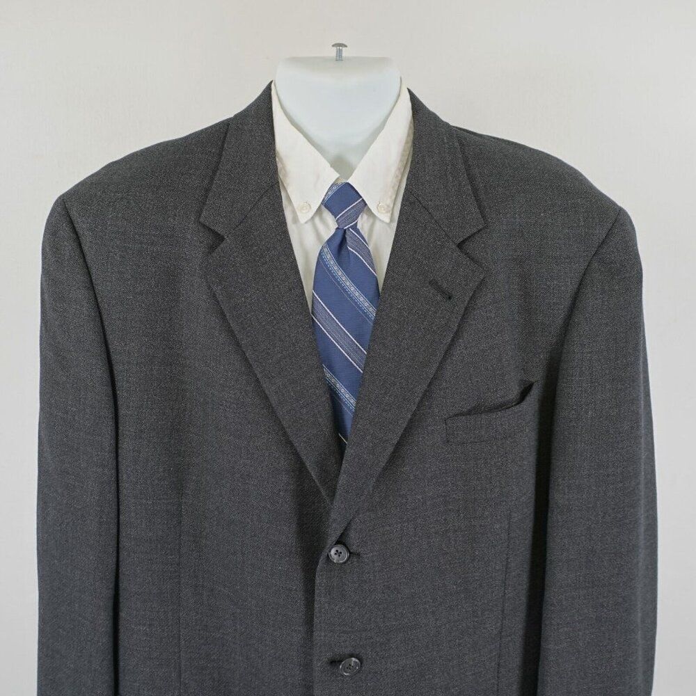 Vintage Tommy Hilfiger Tweed Wool Gray Spec Sport Coat 46R 3 Button